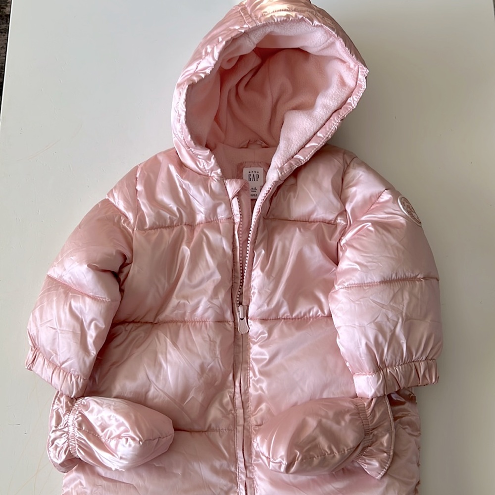 Pink Gap Snow Suit, Size 12-18 Months